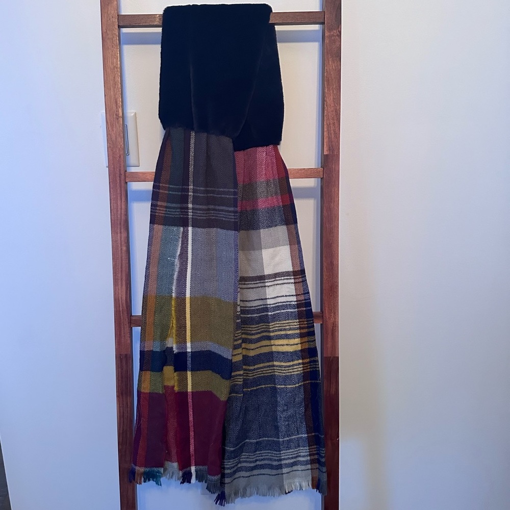 Fur and Plaid Scarf